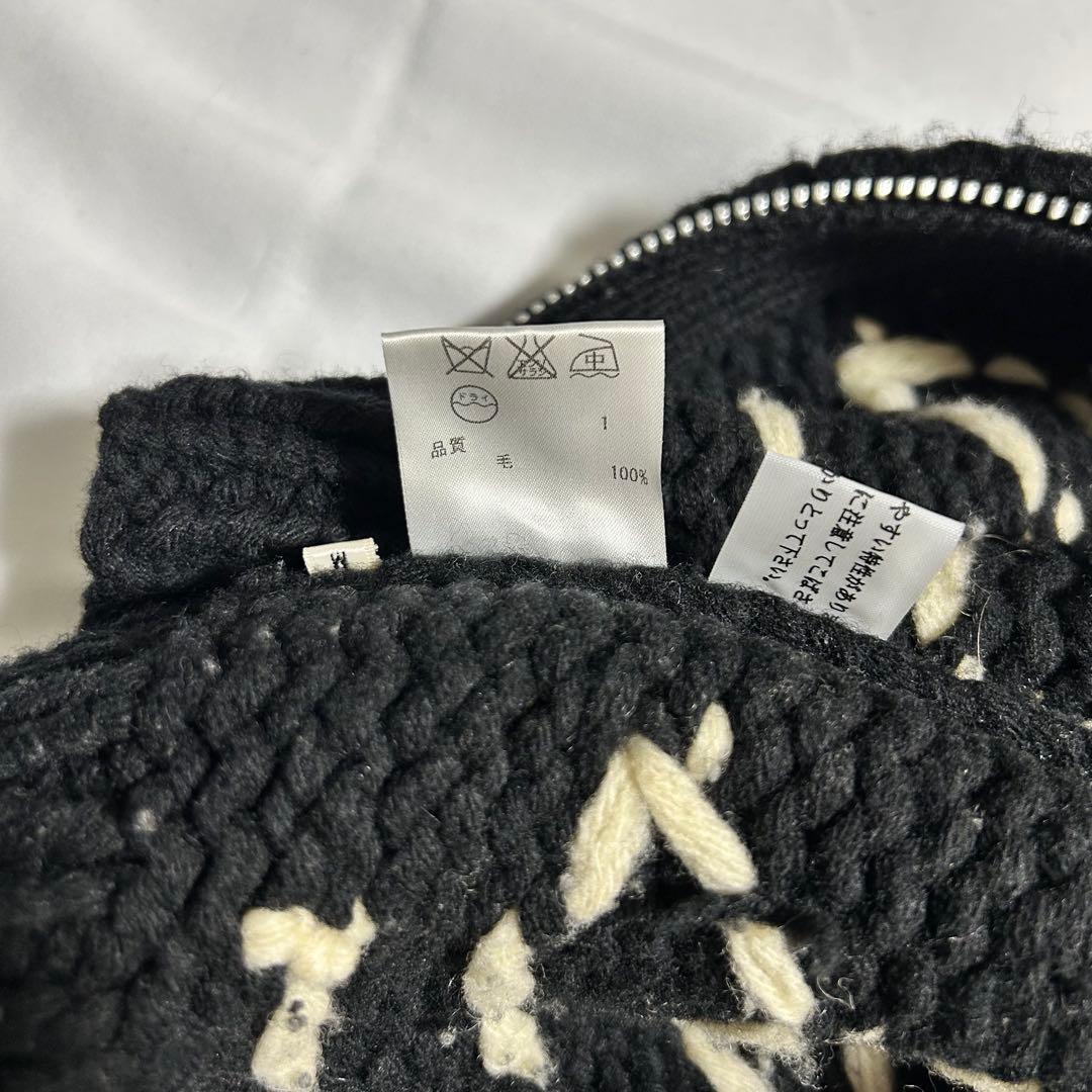 Paul Smith ハート花柄 ジップアップニット 黒