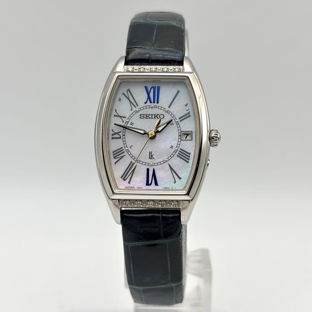 定価11万 SEIKO ルキア lk ダイヤベゼル シェル文字盤 クロコダイル