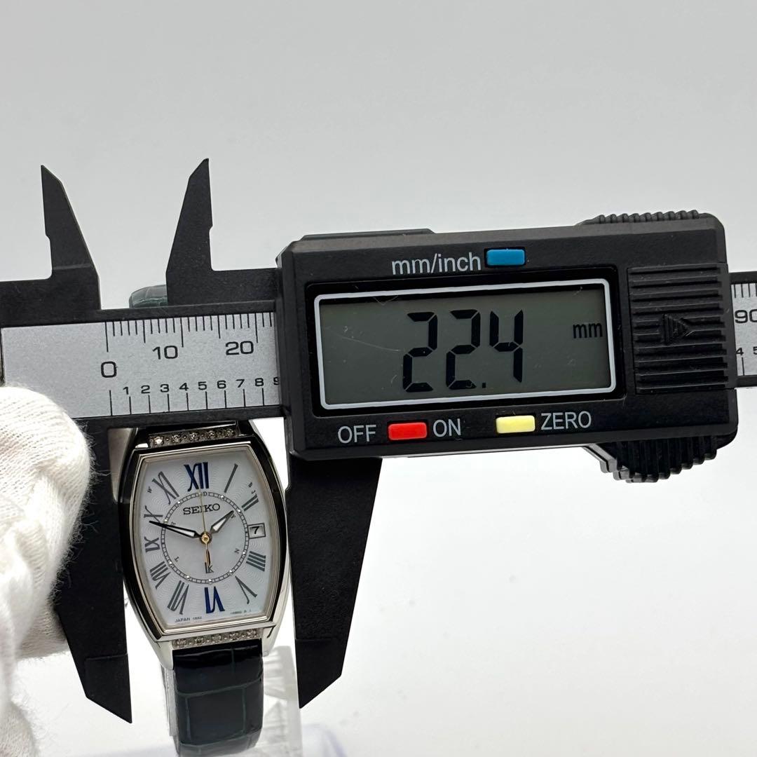 定価11万 SEIKO ルキア lk ダイヤベゼル シェル文字盤 クロコダイル