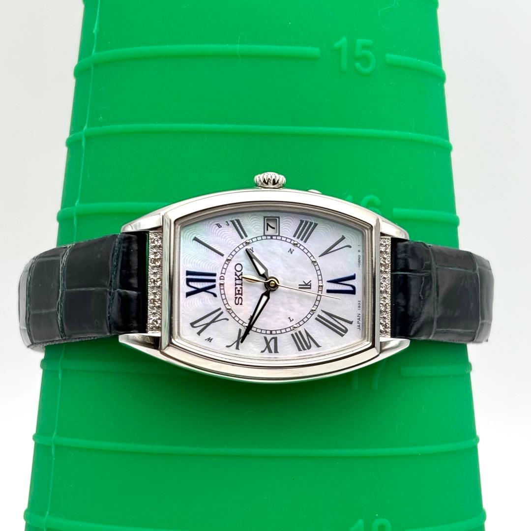 定価11万 SEIKO ルキア lk ダイヤベゼル シェル文字盤 クロコダイル