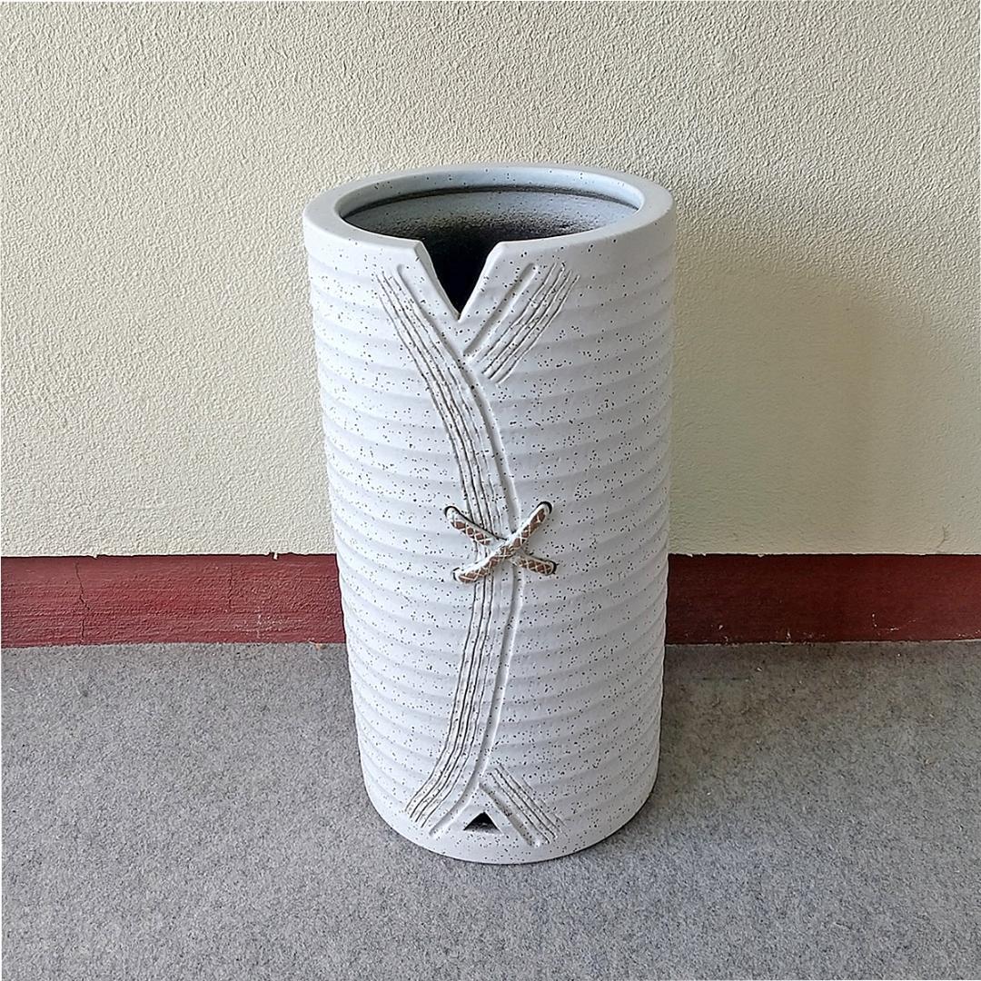 陶器傘立て　結び傘立　信楽焼　ヤマタツ陶業　TK-720　おしゃれ　ホワイト