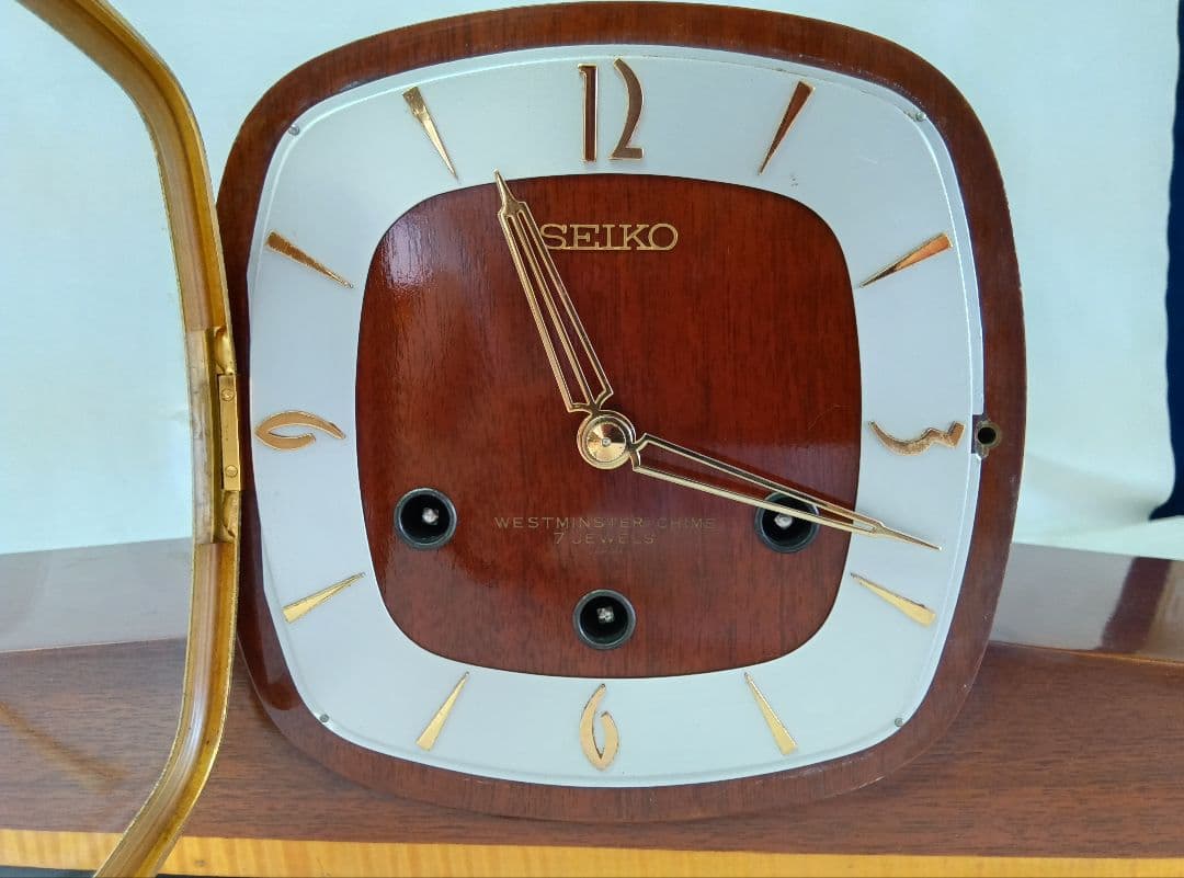 SEIKO セイコー　ゼンマイ式置時計　アンティーク 昭和レトロ　ボンボン時計