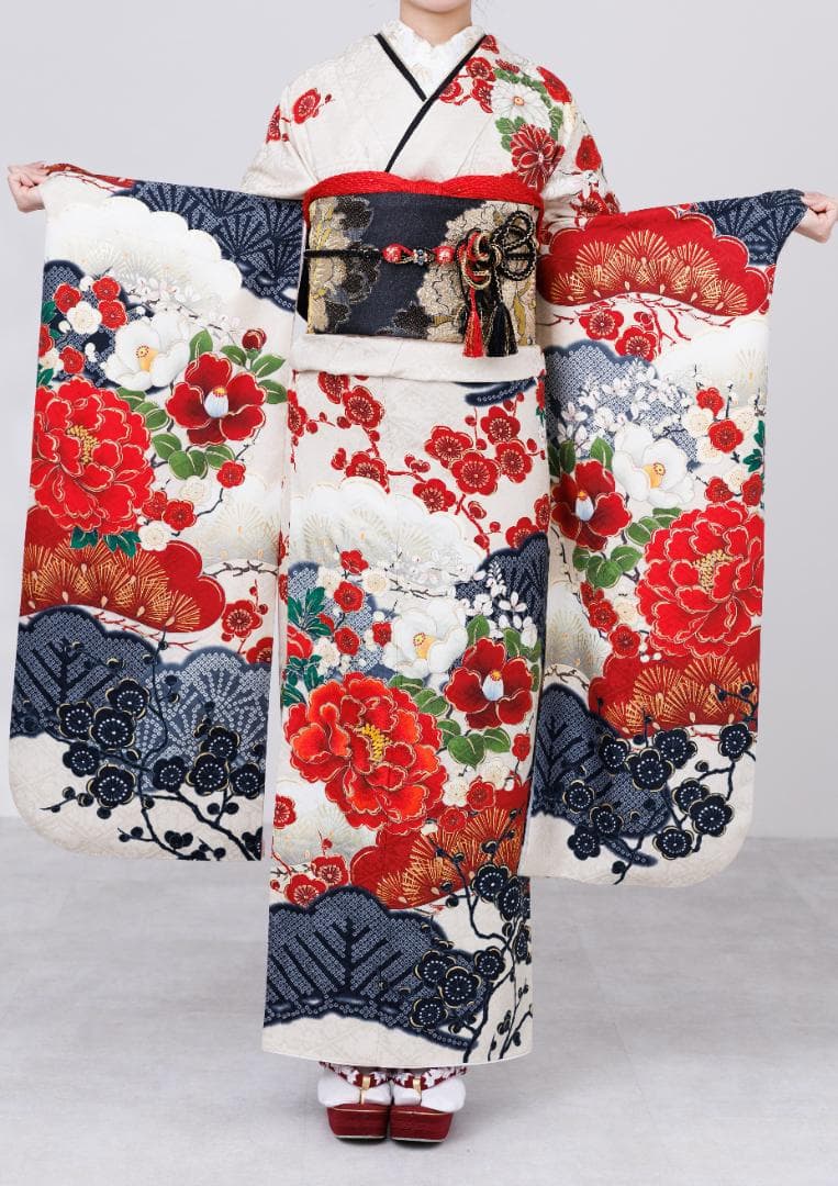 ≪美品≫正絹　振袖9点フルセット【849】【155cm~165cmの方用】