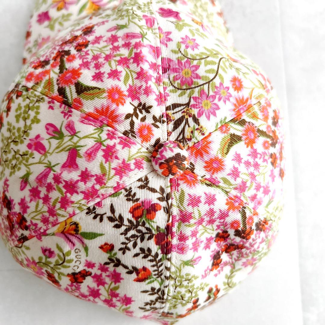 美品✨現行グッチ　フローラル　FLORAL PRINT HATキャップボタニカル