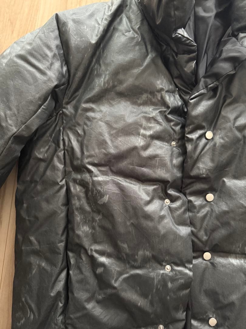 HARUNOBUMURATA ロングダウンジャケット ブラック深グリーン