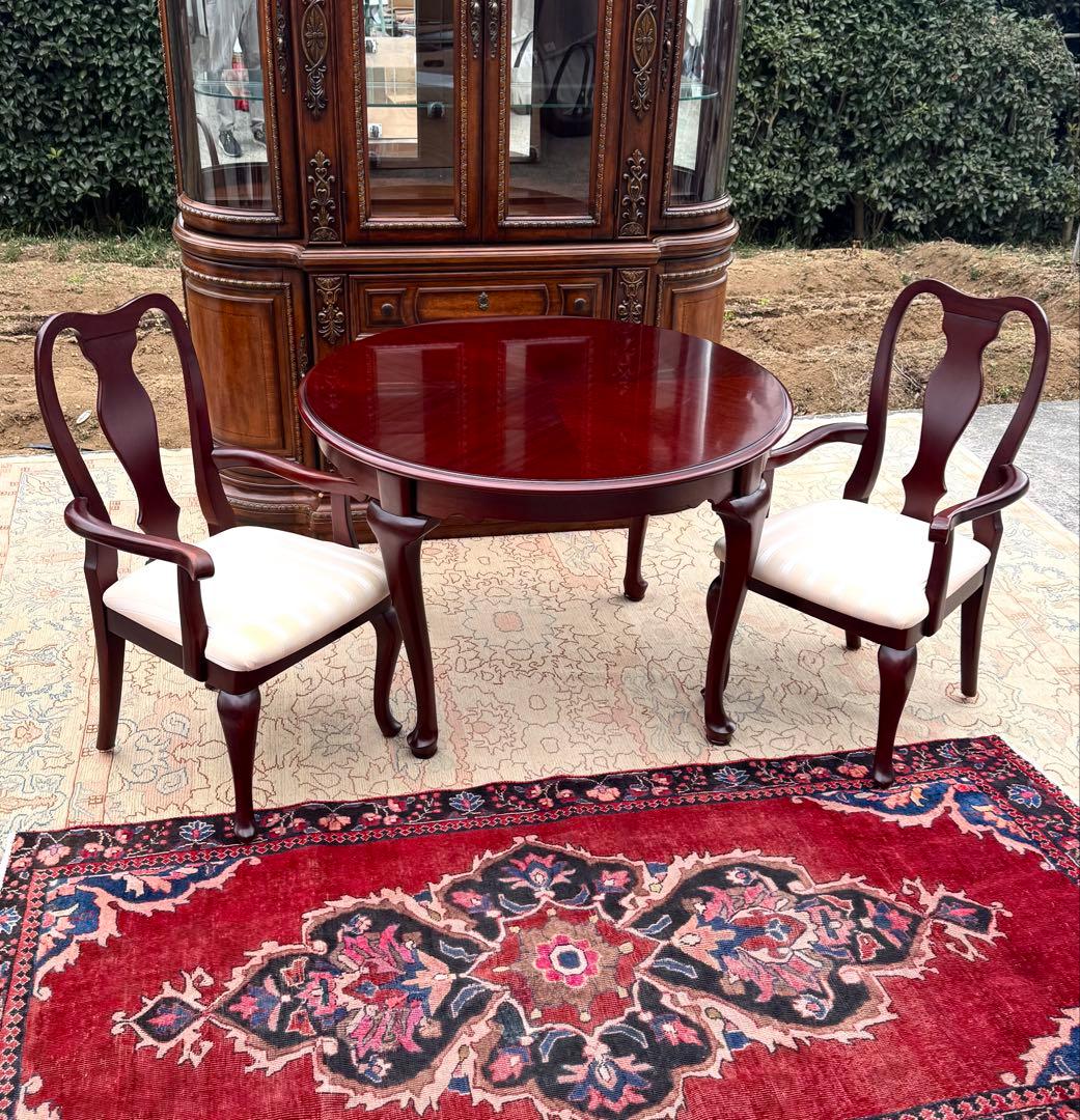 IDC大塚家具 クイーンアン様式 マホガニーダイニングテーブル