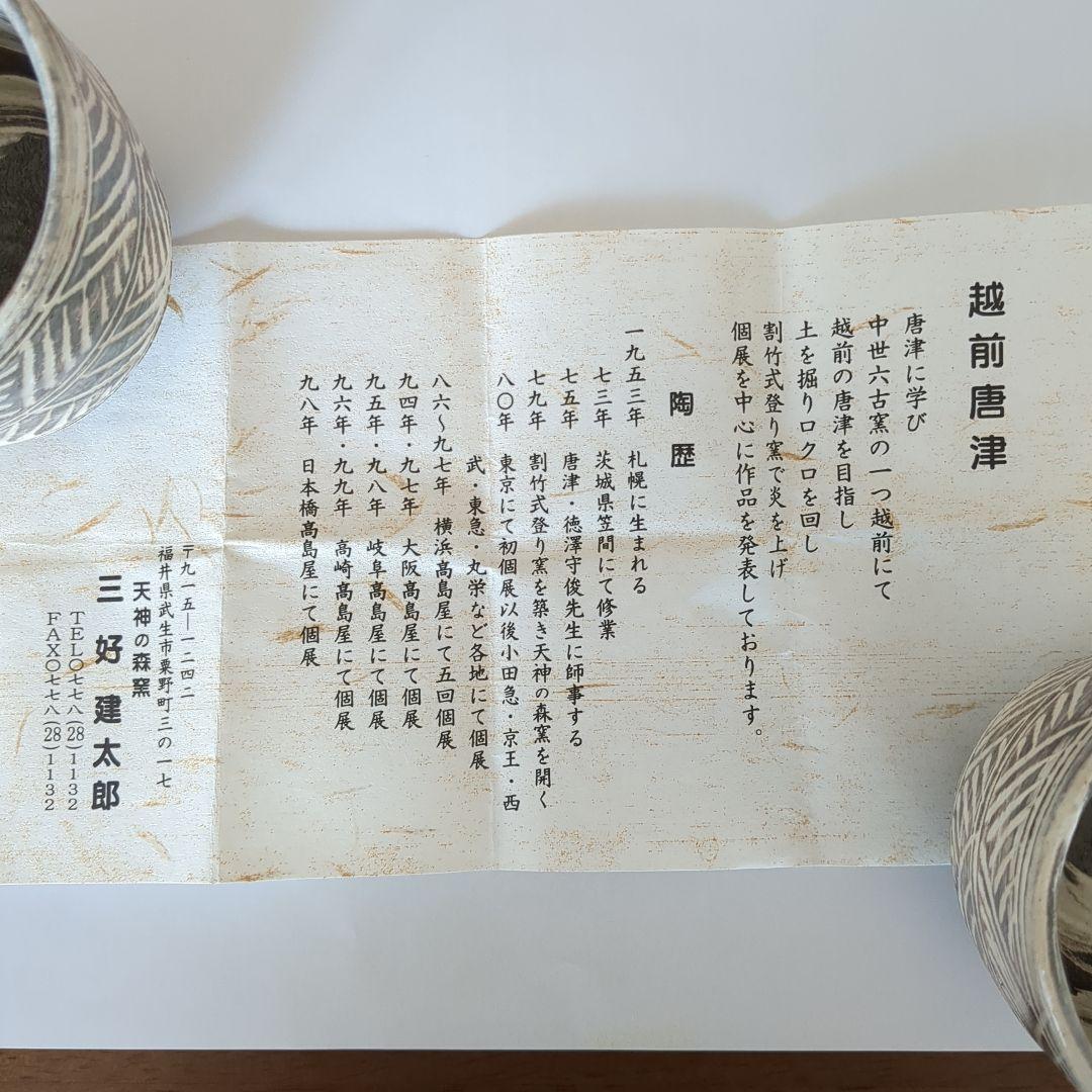 【越前唐津焼】三好健太郎 陶器 そば猪口 フリーカップ 2個セット