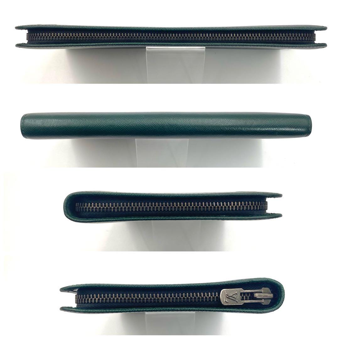 ルイヴィトン タイガ ラウンドファスナー トラベルケース パスポートケース 緑系