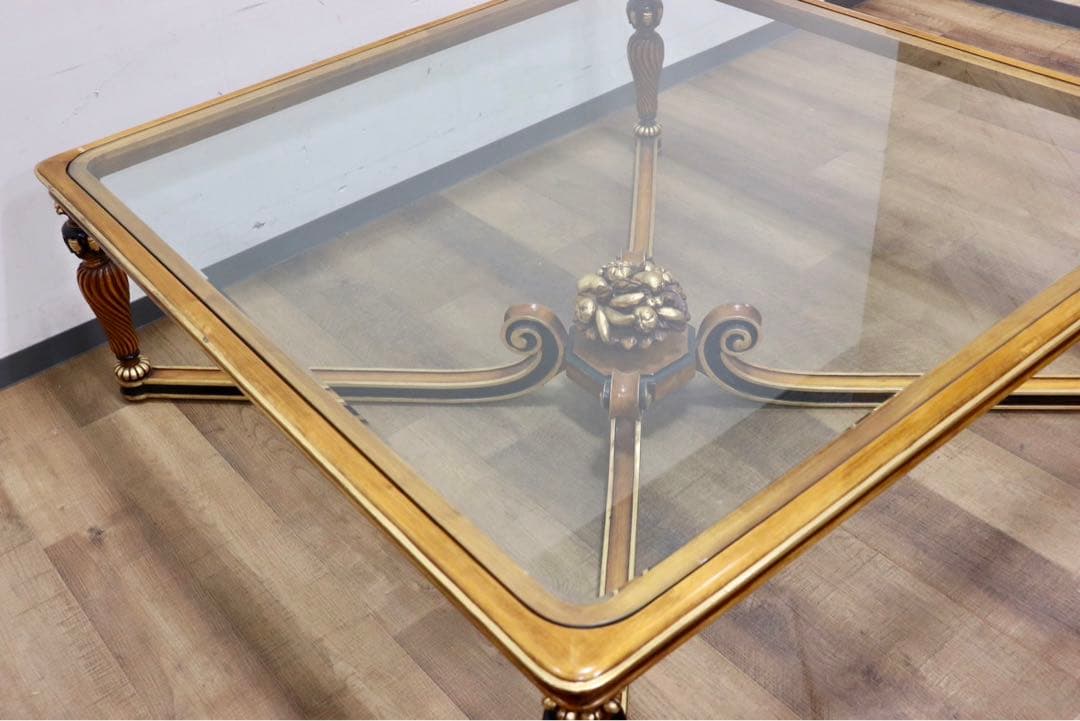 GMHH490○西洋 アンティーク リビングテーブル センターテーブル ガラス