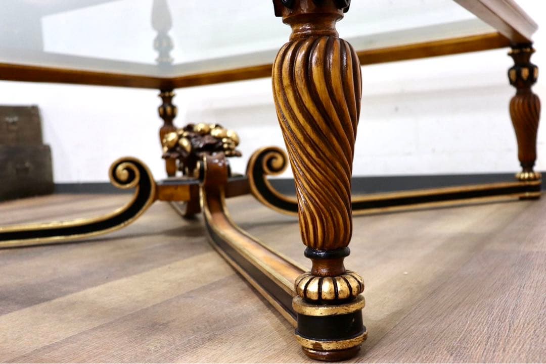 GMHH490○西洋 アンティーク リビングテーブル センターテーブル ガラス