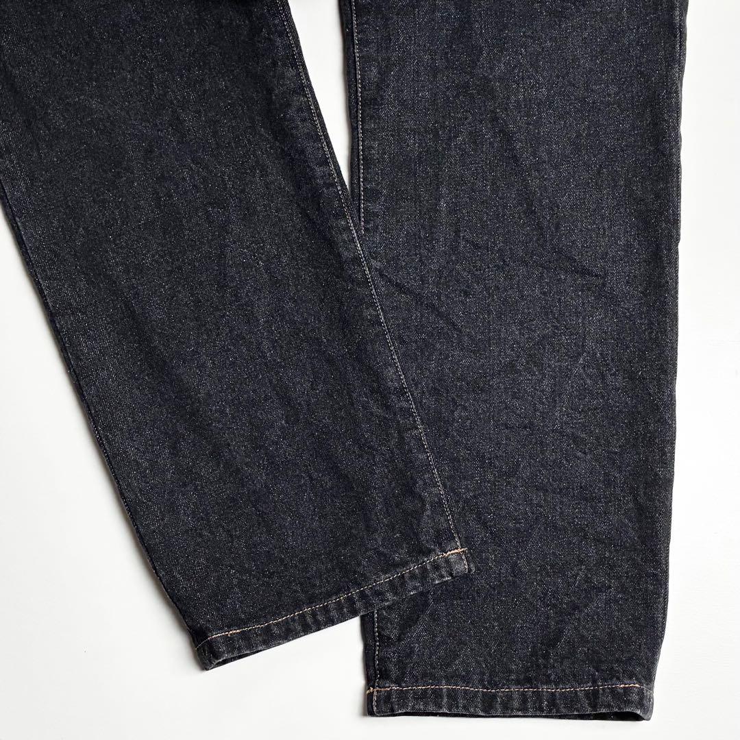 【極美品】ピンクハウス/ブラックデニム/裾裏ロゴプリント入り/パンツ/ナチュラル