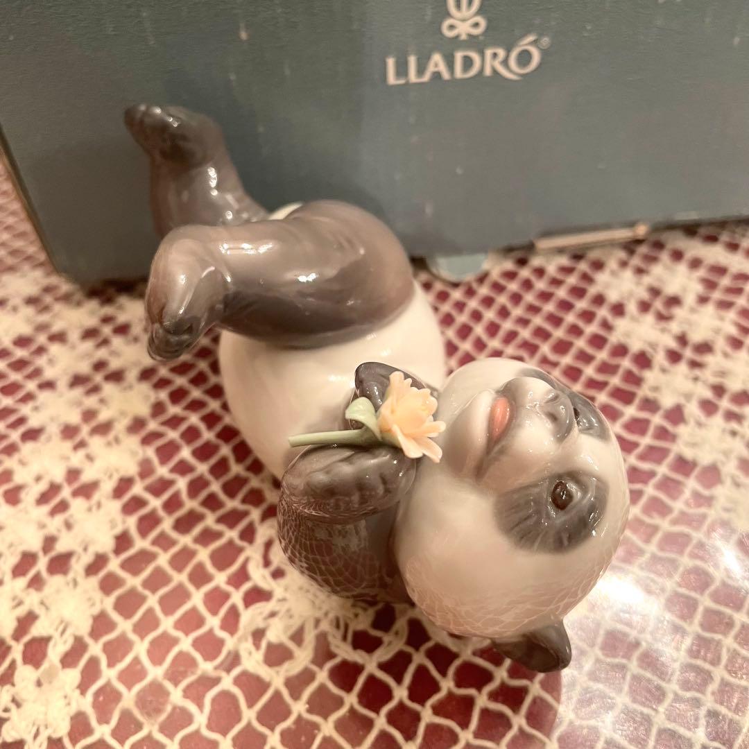 新品　未使用　リヤドロ　パンダ　陶器人形　置物　スペイン製　ビンテージ　花
