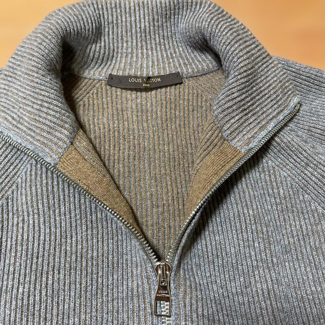 美品LOUIS VUITTON グレー ジップアップカーディガン　メンズL
