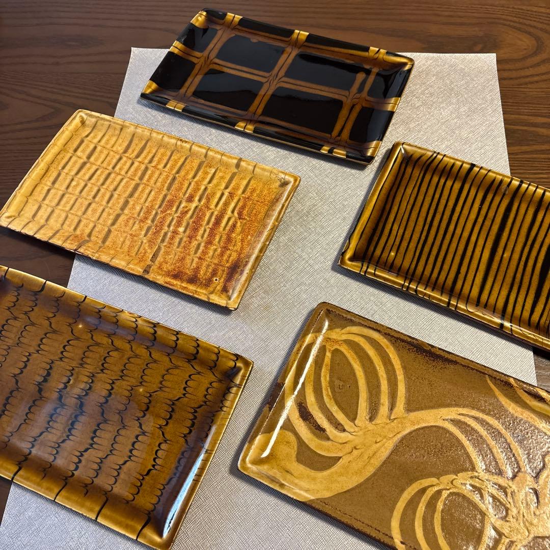 Ｋ*o様 スリップウェア　角皿　５枚セット