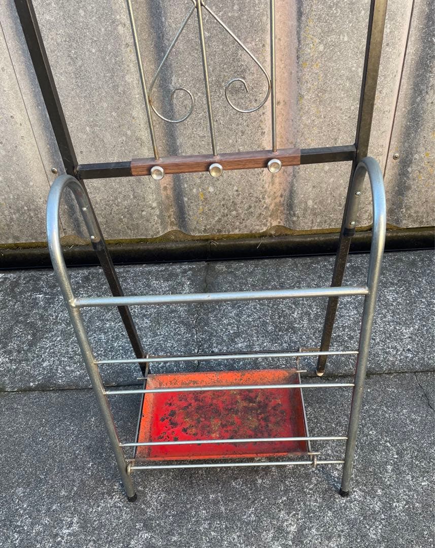 稀少/ビンテージ/インダストリアル/アイアン/コートハンガー/傘立て/ラック