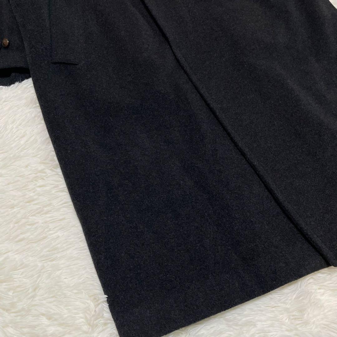 イタリア製 SEVENTY カシミヤ混 ステンカラーコート マキシ丈 金ボタン