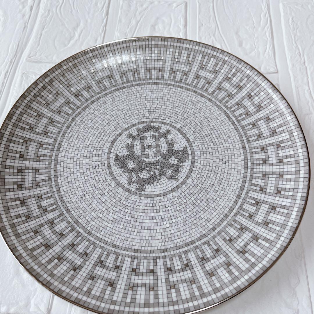 【極美品】エルメス デザートプレート　2枚セット モザイク プラチナ