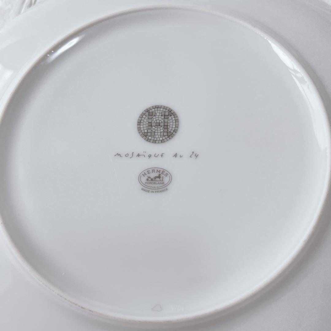 【極美品】エルメス デザートプレート　2枚セット モザイク プラチナ