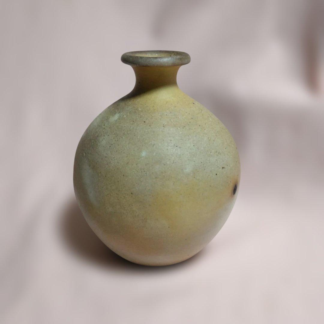 丹波焼　大西誠一作　白丹波窯変花生け