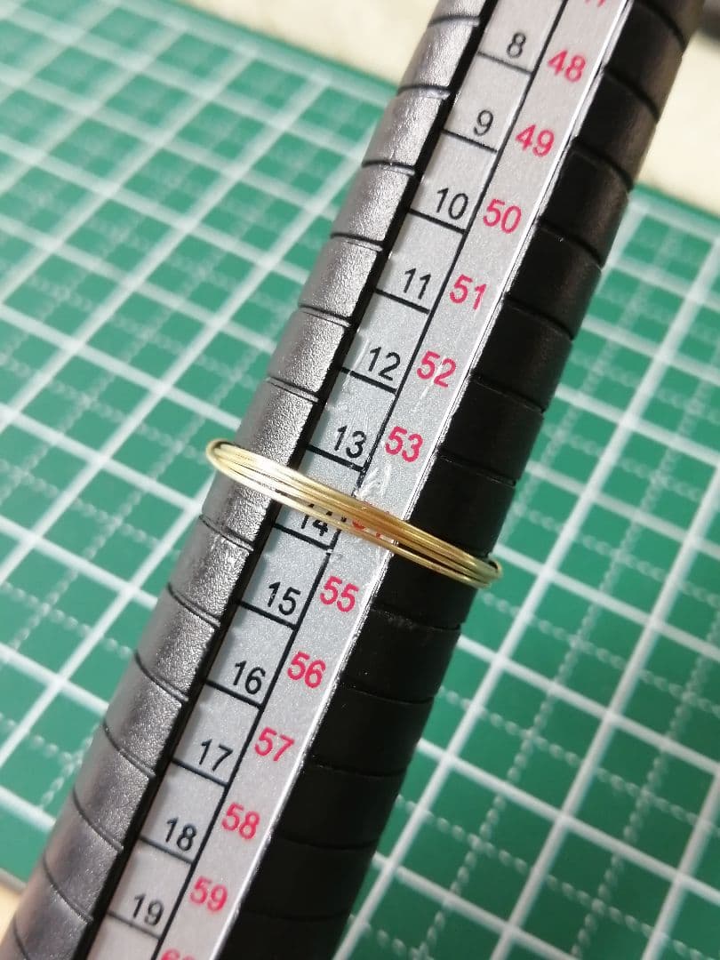 【アメジスト／ファントム】真鍮ワイヤー リング 指輪 14号