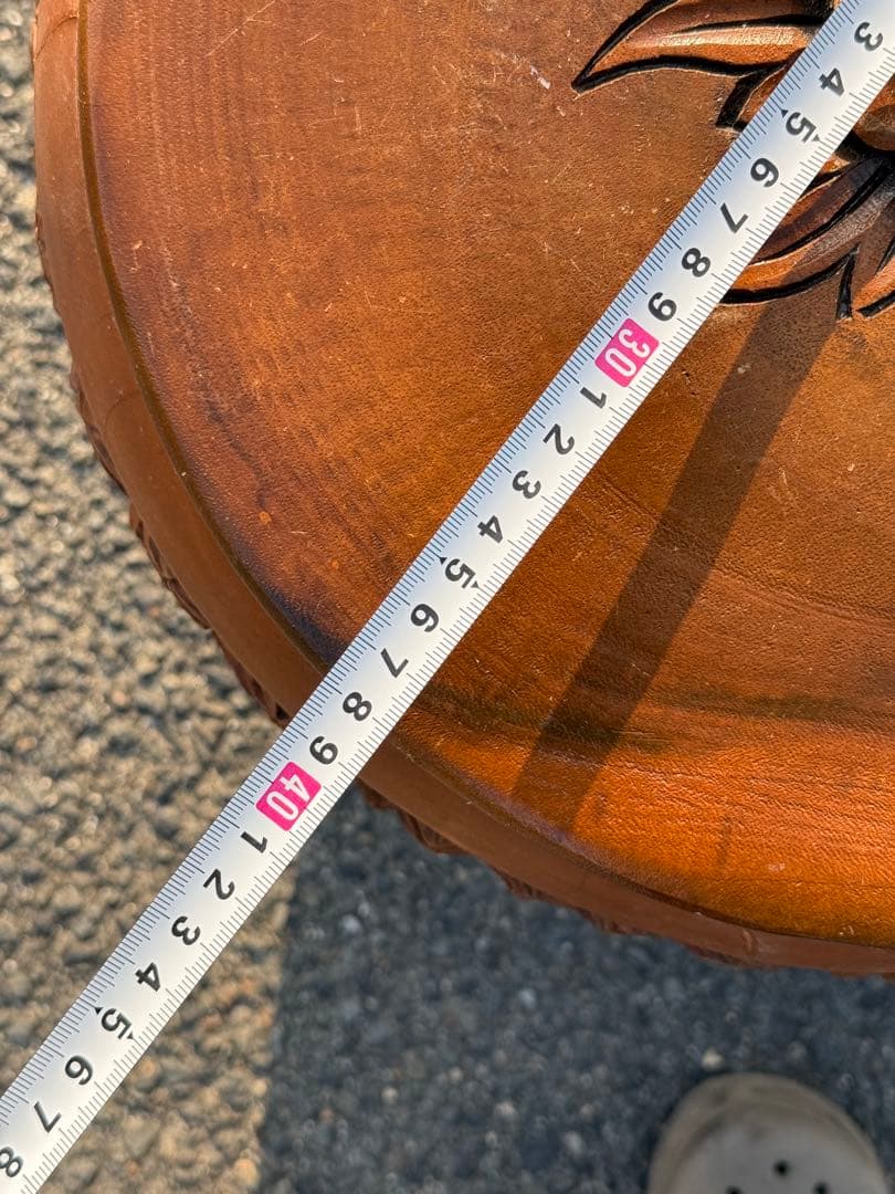 1点モノ♪一本彫 重量感♪ アンティーク スツール 収納樽 タイ ゾウ アジアン