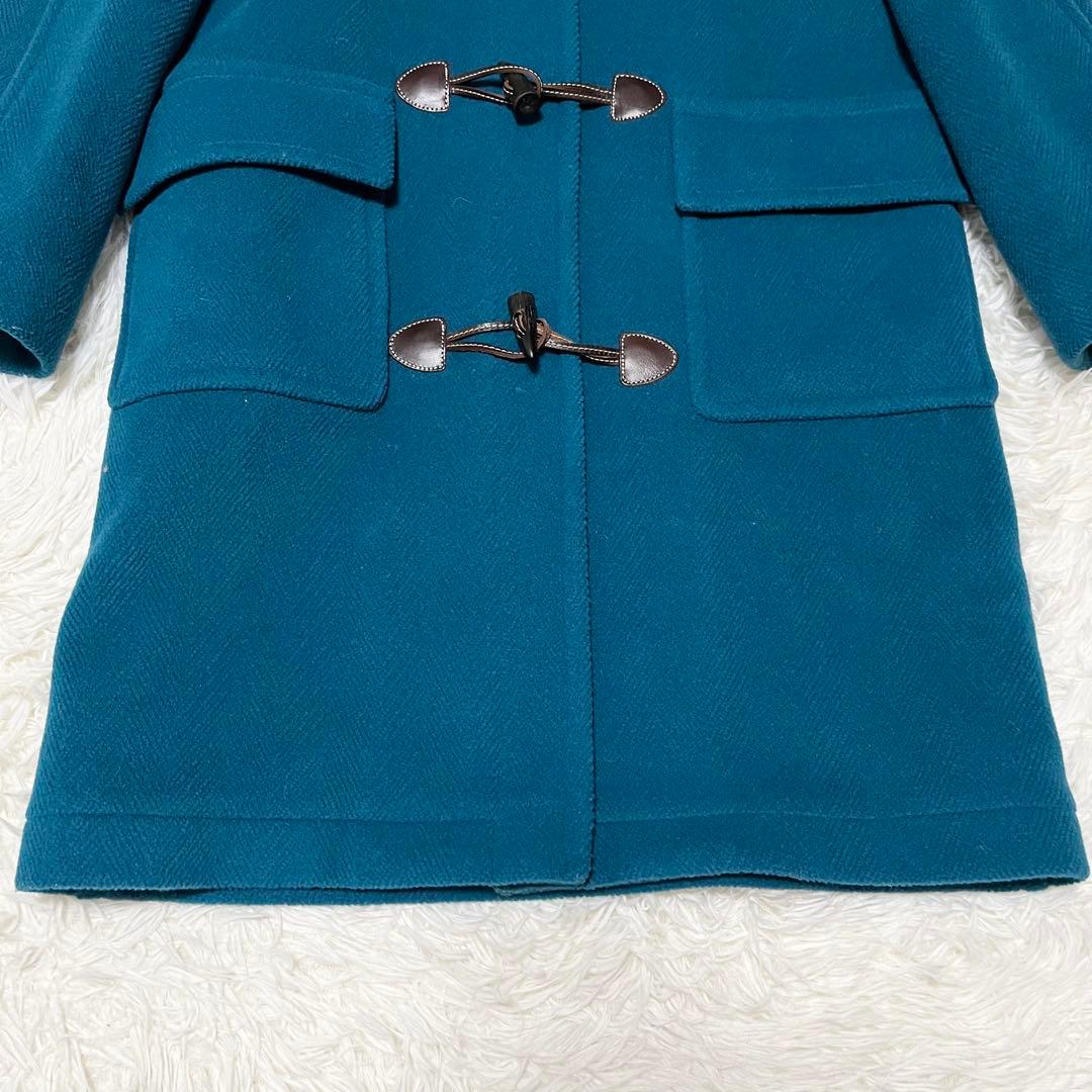 OLD ENGLAND ダッフルコート　ヘリンボーン ライナー付 牛革 ブルー