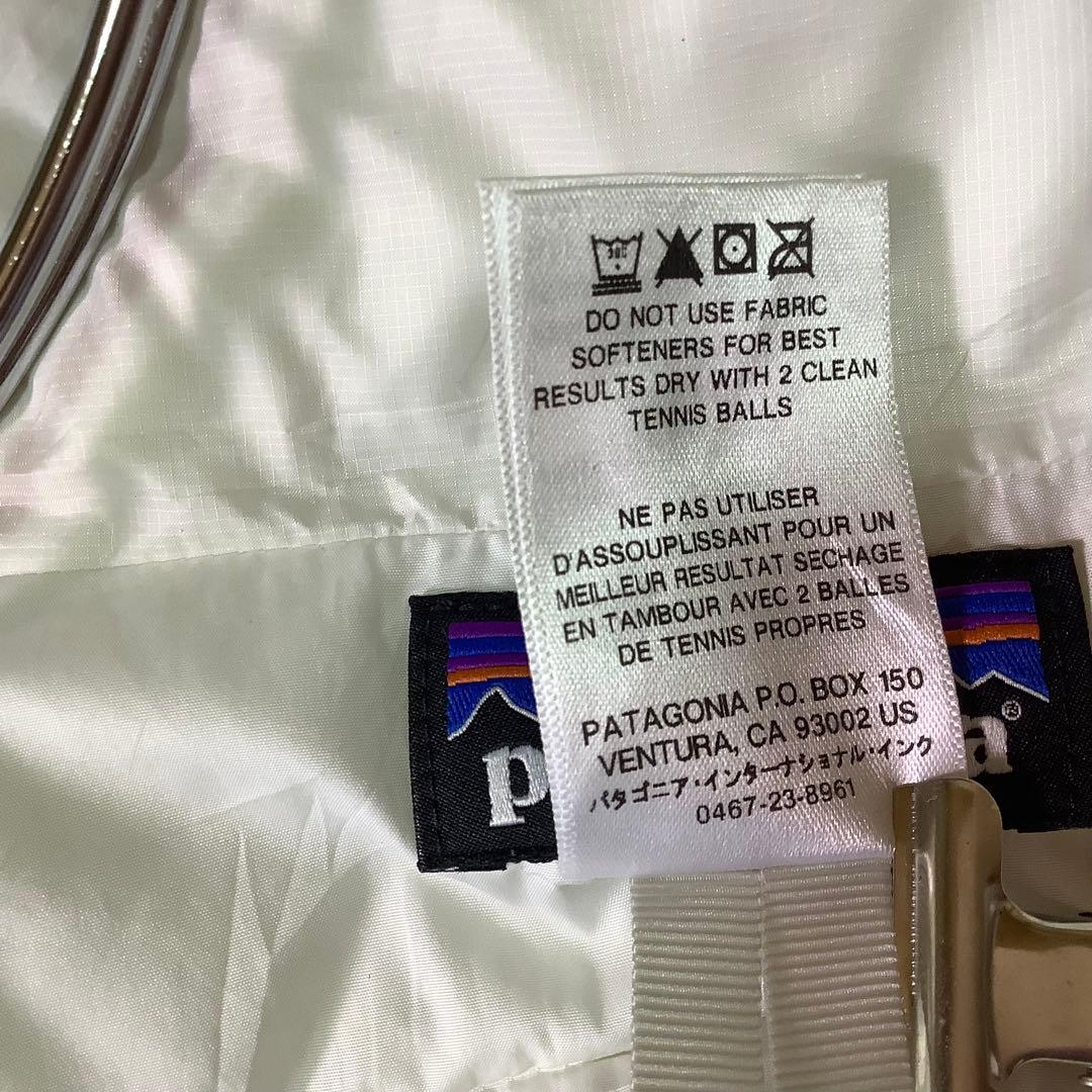 ○パタゴニア ダウンベスト キルティング フルジップ 刺繍ロゴ ホワイト 白 S