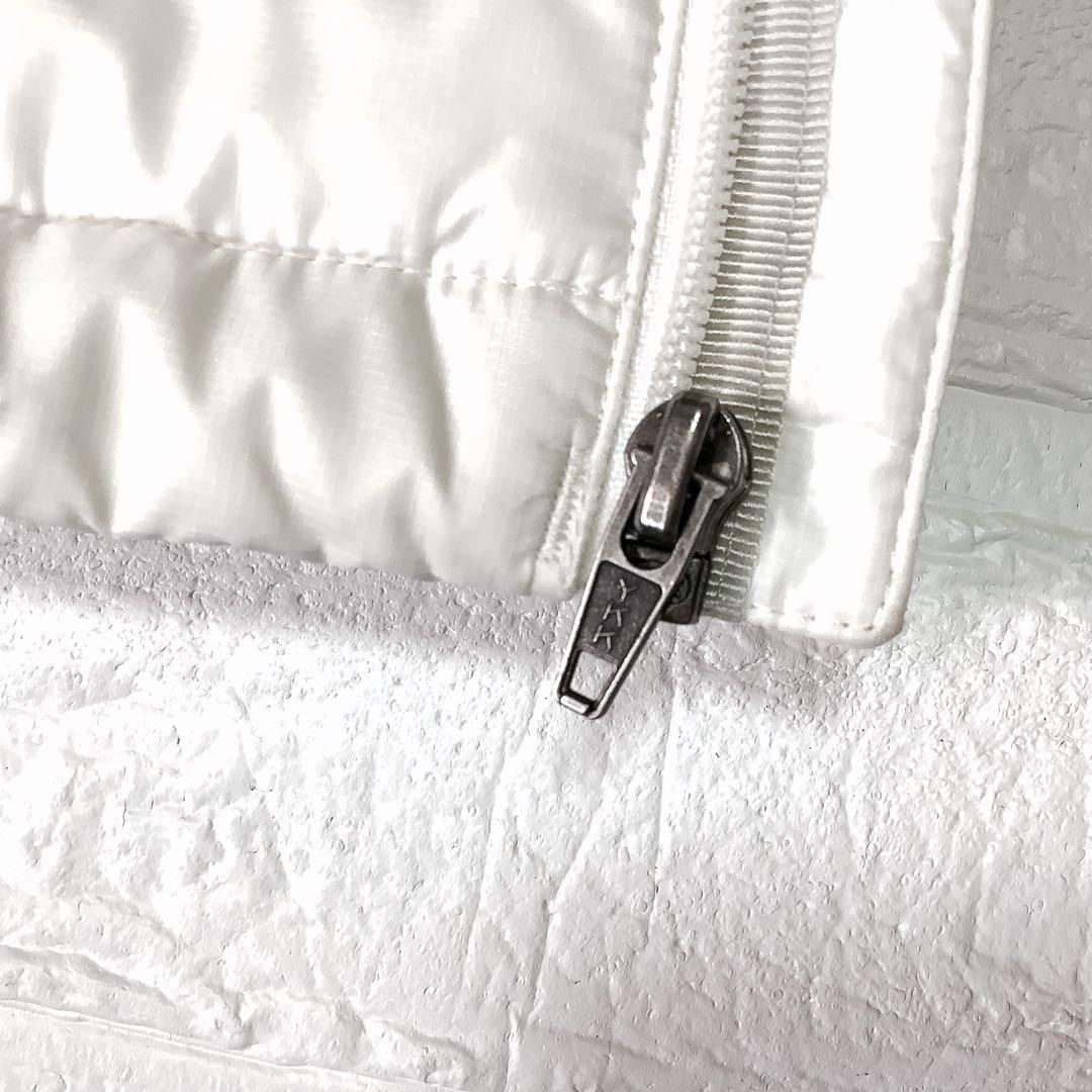 ○パタゴニア ダウンベスト キルティング フルジップ 刺繍ロゴ ホワイト 白 S