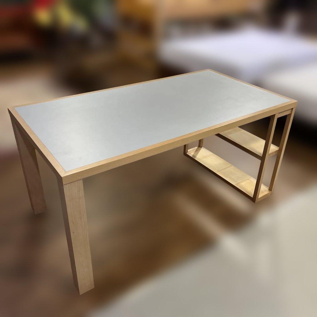 日進木工 ダイニングテーブル リノリウム天板 棚付き