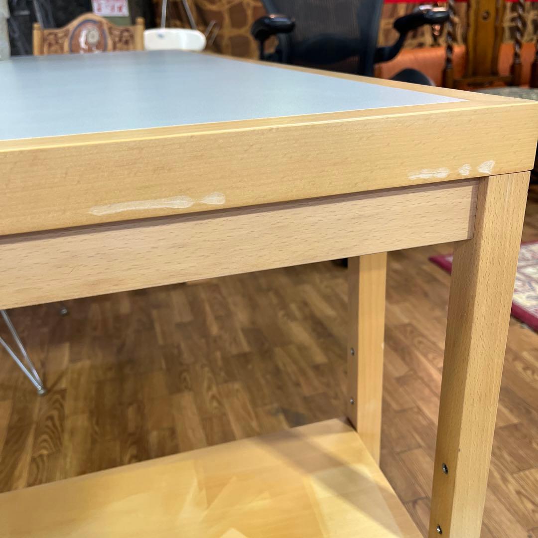 日進木工 ダイニングテーブル リノリウム天板 棚付き