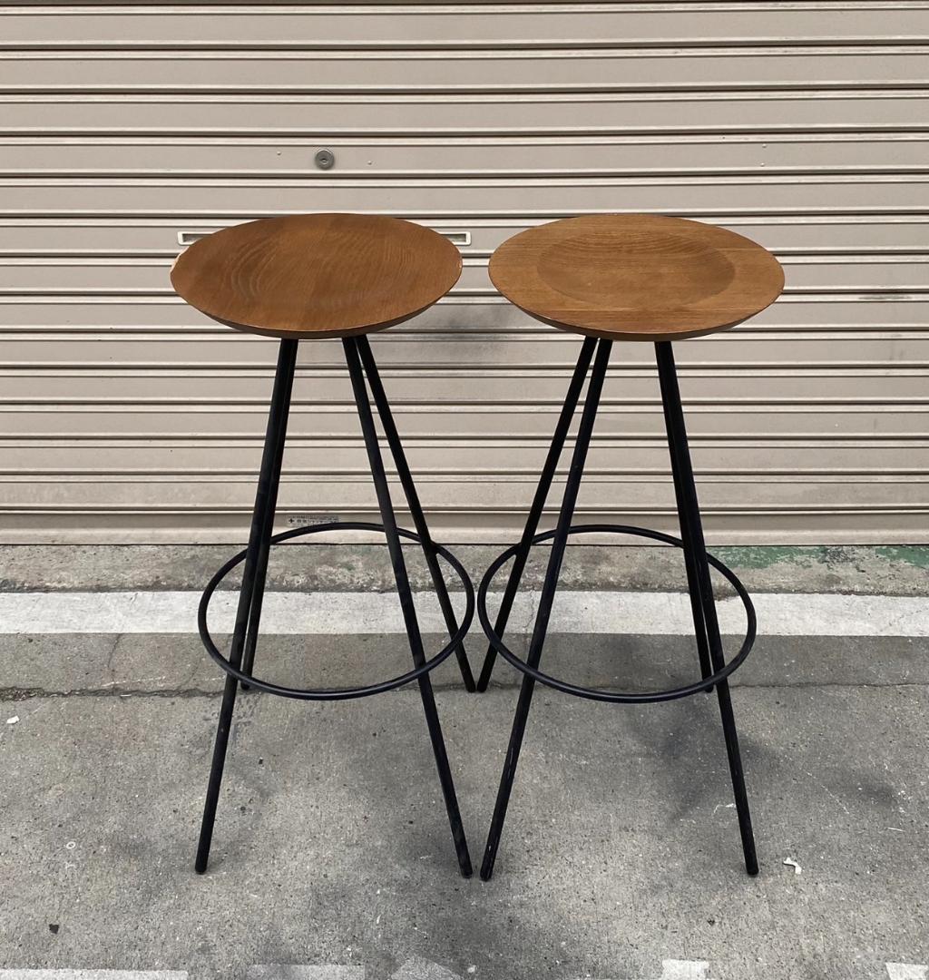 A374◆ADAL ハイスツール 2脚セット「北欧 モダン 無垢材」