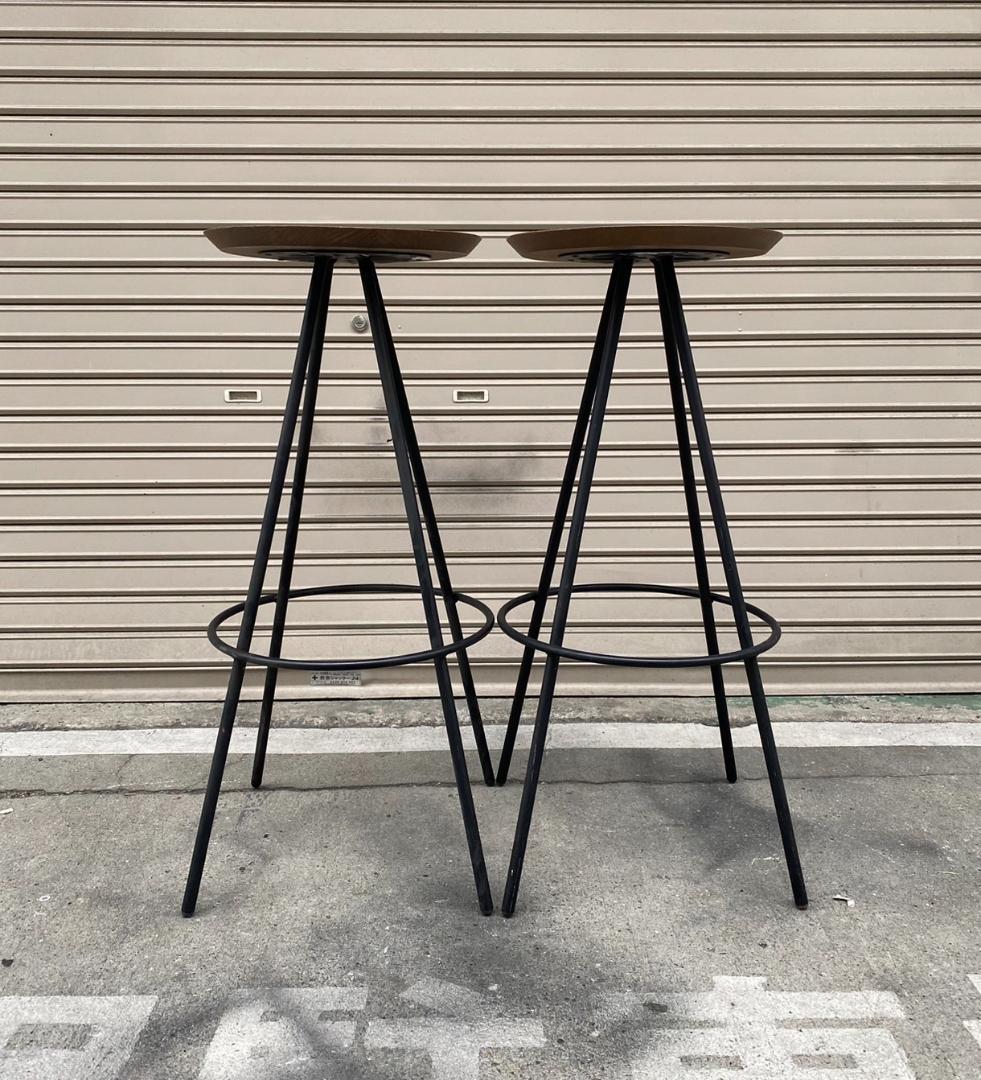 A374◆ADAL ハイスツール 2脚セット「北欧 モダン 無垢材」