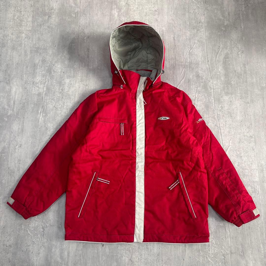 Z236 美品 エレッセ スキーウェア 上下 L レディース 赤×グレー 中綿