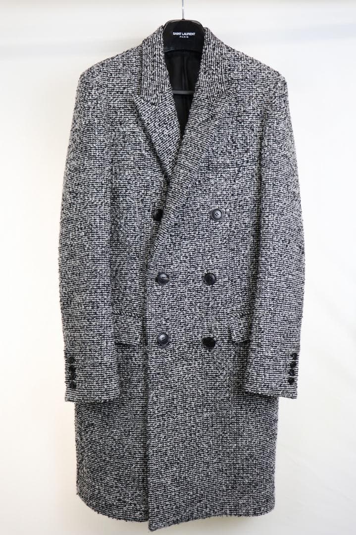 極美品 D .answer ツィード チェスターコート 白黒 48