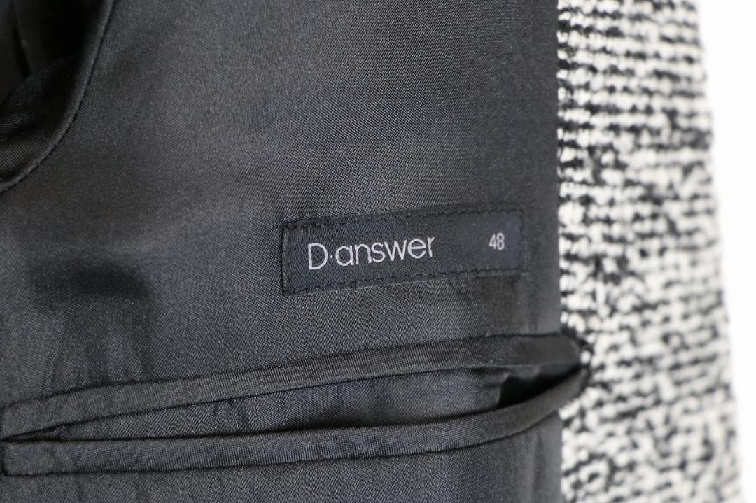 極美品 D .answer ツィード チェスターコート 白黒 48