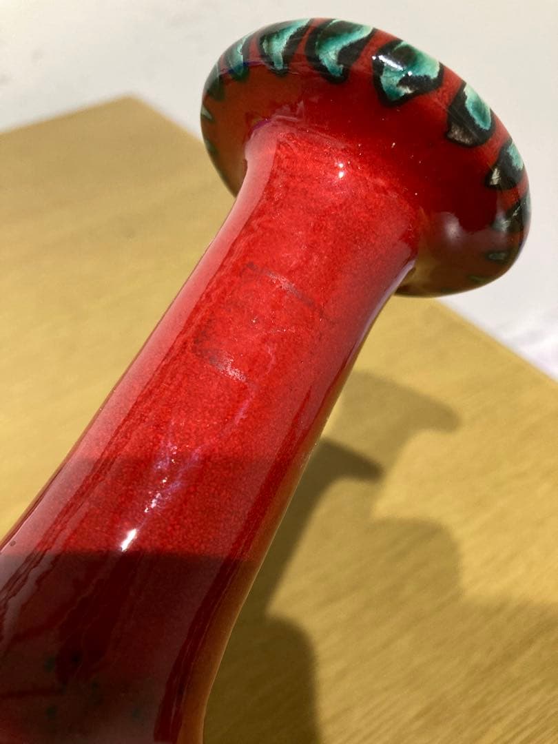 【中古】グムンドナー・ケラミック 手書き花瓶 約18cm