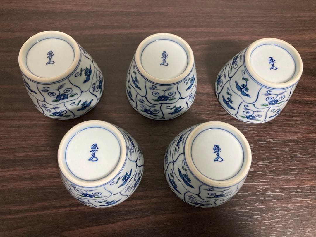 源右衛門窯　染錦なずな紋　蕎麦猪口