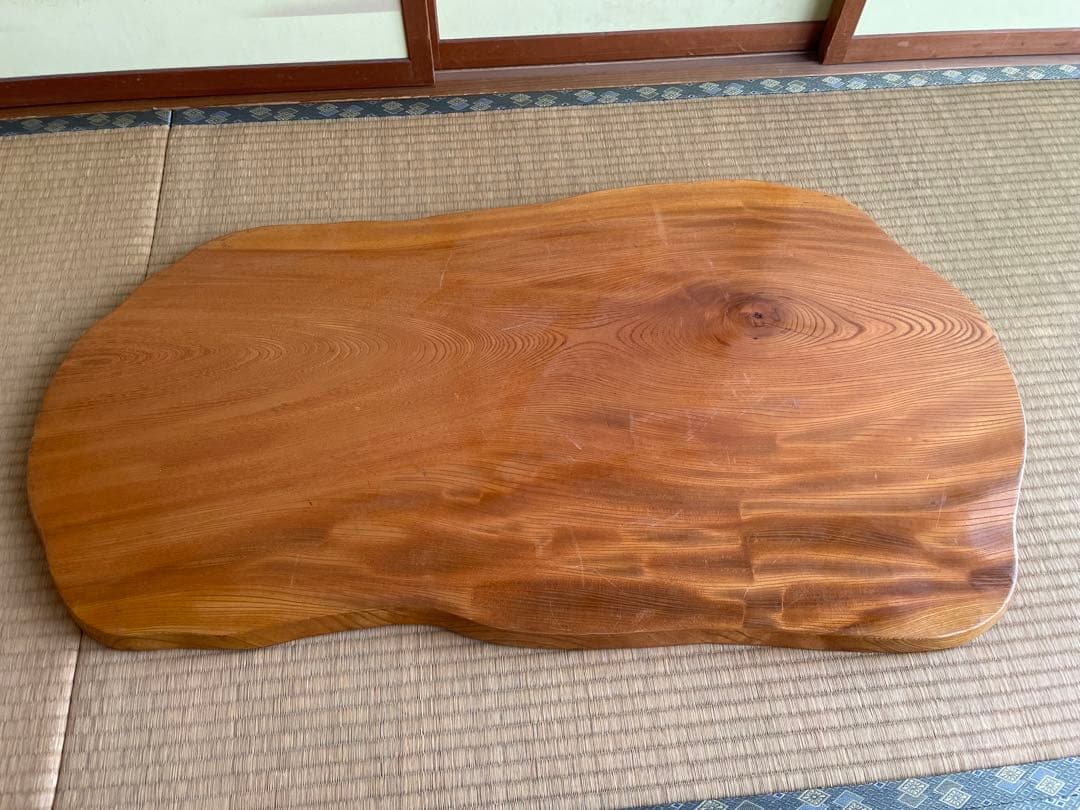③天然木 一枚板 無垢材 座卓/花台木製ローテーブル （100×55×3cm）