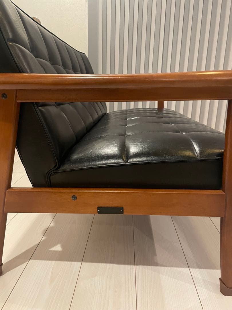 【てんてん】カリモク60 Kチェア ブラック 2シーター