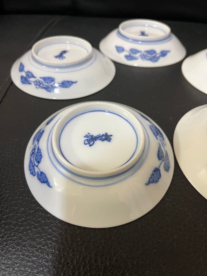 蓮十二代 酒井田柿右衛門 染錦渕地紋 豆皿5枚