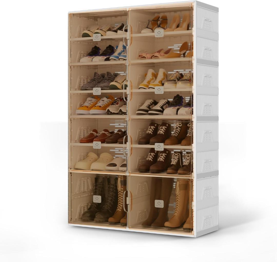 シューズラック シューズボックス 靴箱 折りたたみ式 7段-28足 収納ケース