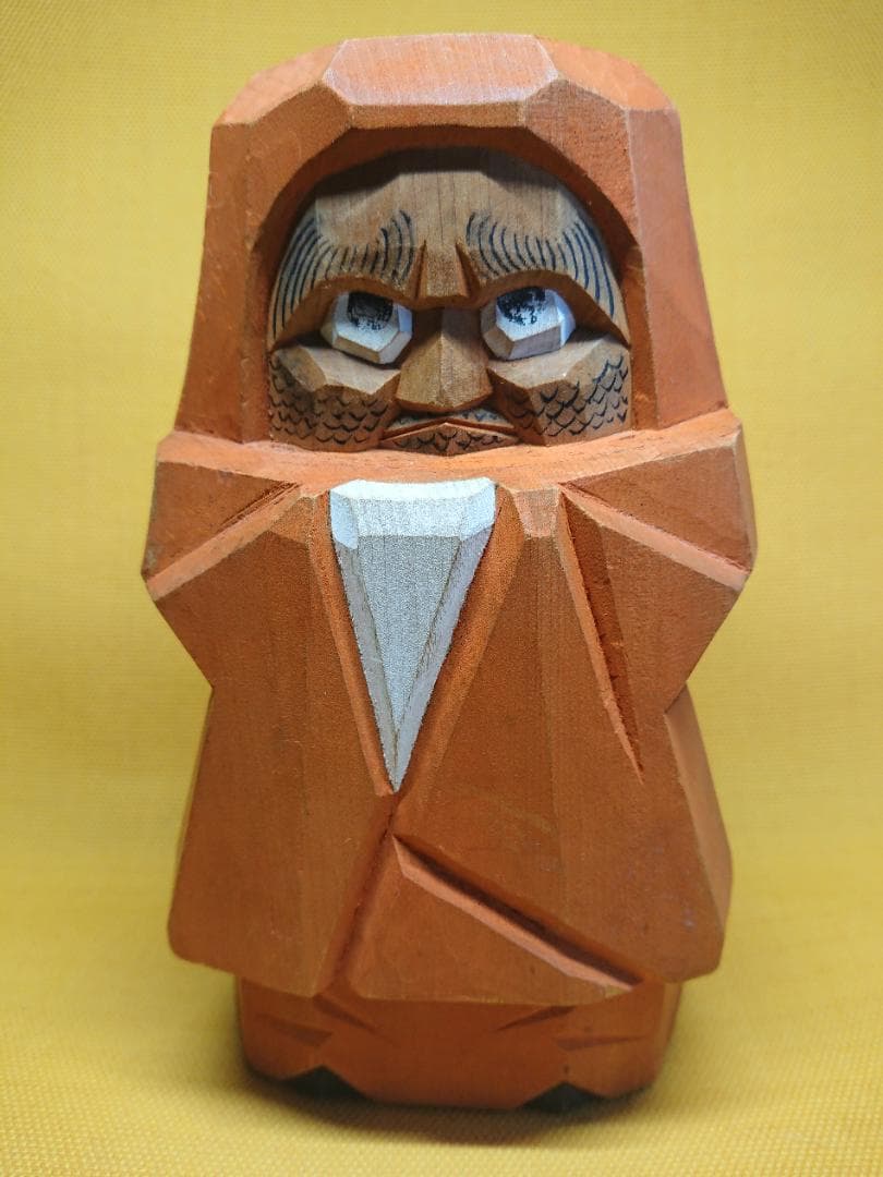 人形　達磨　木彫　オブジェ　置物　インテリア　工芸品　美術品　A2899