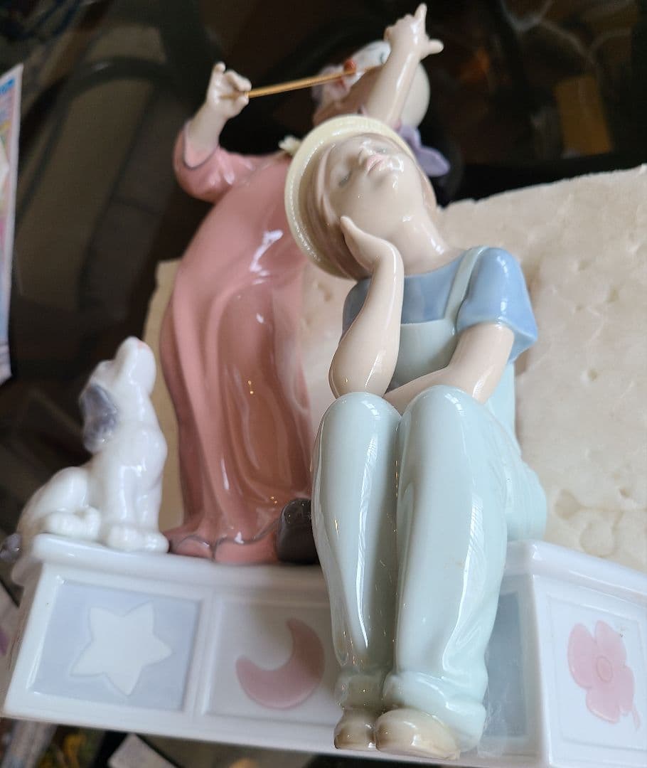 LLADRO リヤドロ　バイオリンを弾くピエロと少女と子犬　陶器　人形　置物