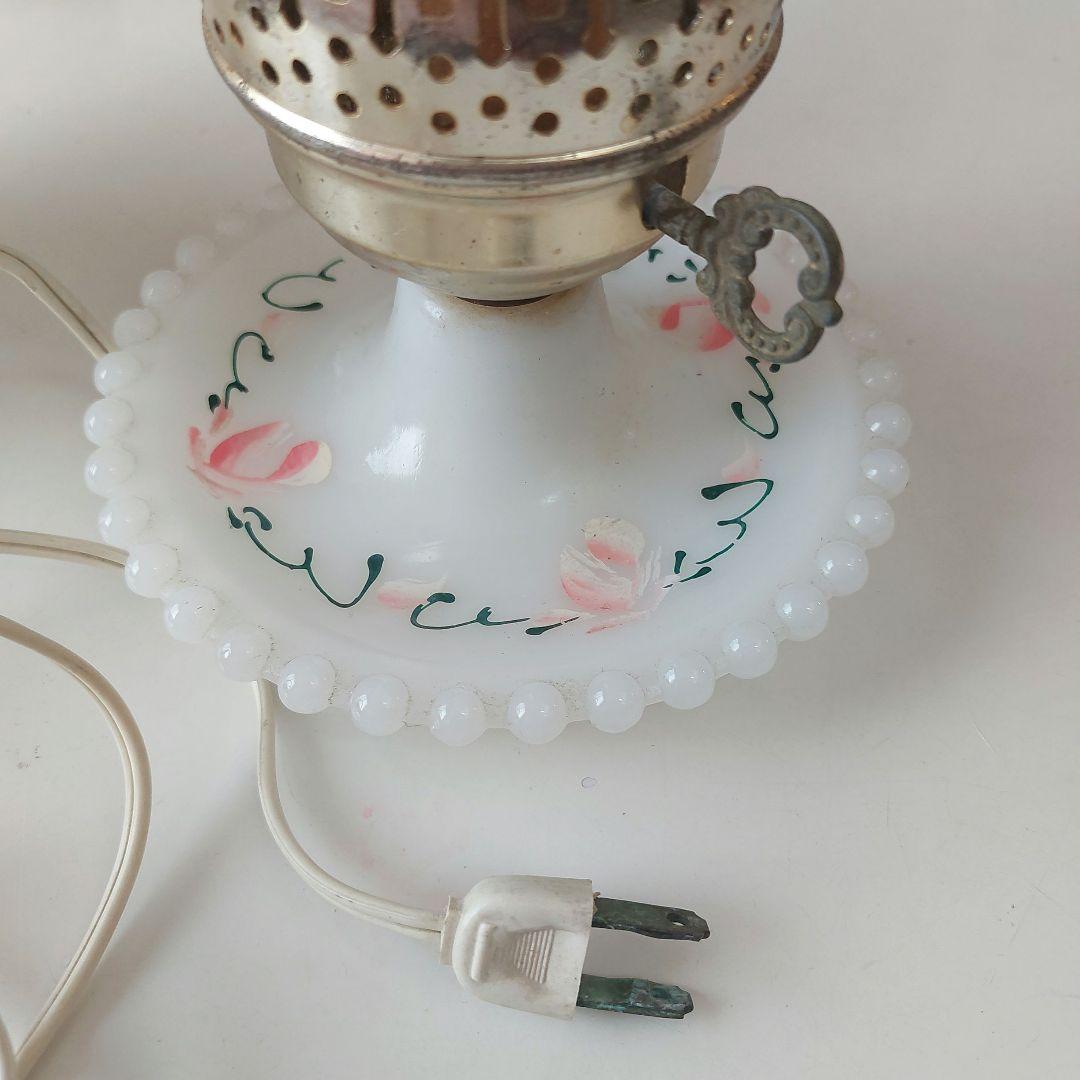 ヴィンテージ ミルクガラス ホブネイル ランプ アンティーク