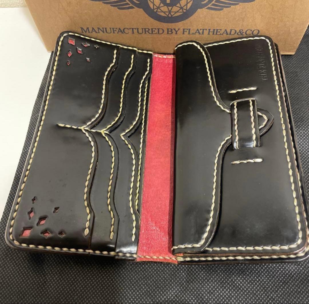 値下げ　フラットヘッド　コードバンウォレット