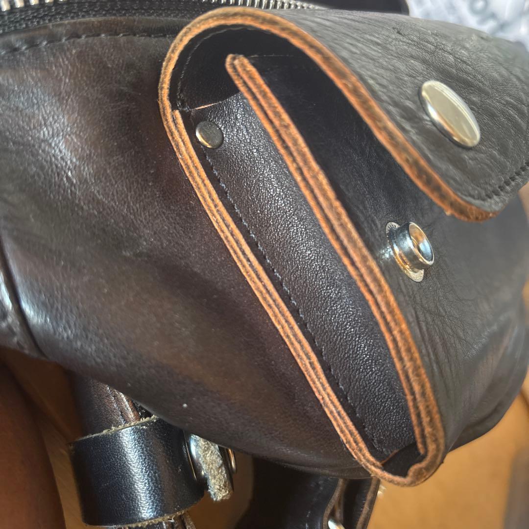 neon leather garment ウエストポーチ