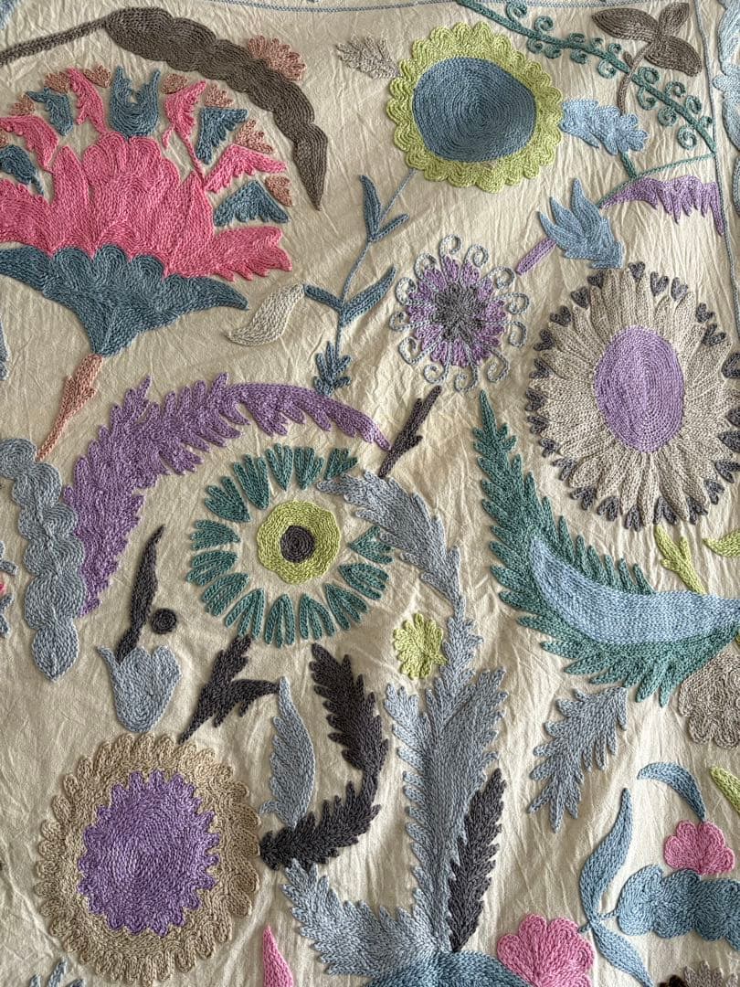 「新品未使用」　スザニ刺繍　スザニ　インドスザニ　手刺繍　インド　一点もの