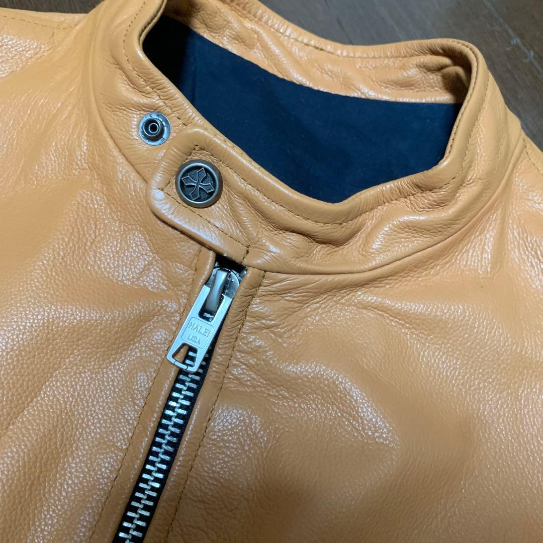 牛皮 シングル ライダース レザー ジャケット 本革 バイカー