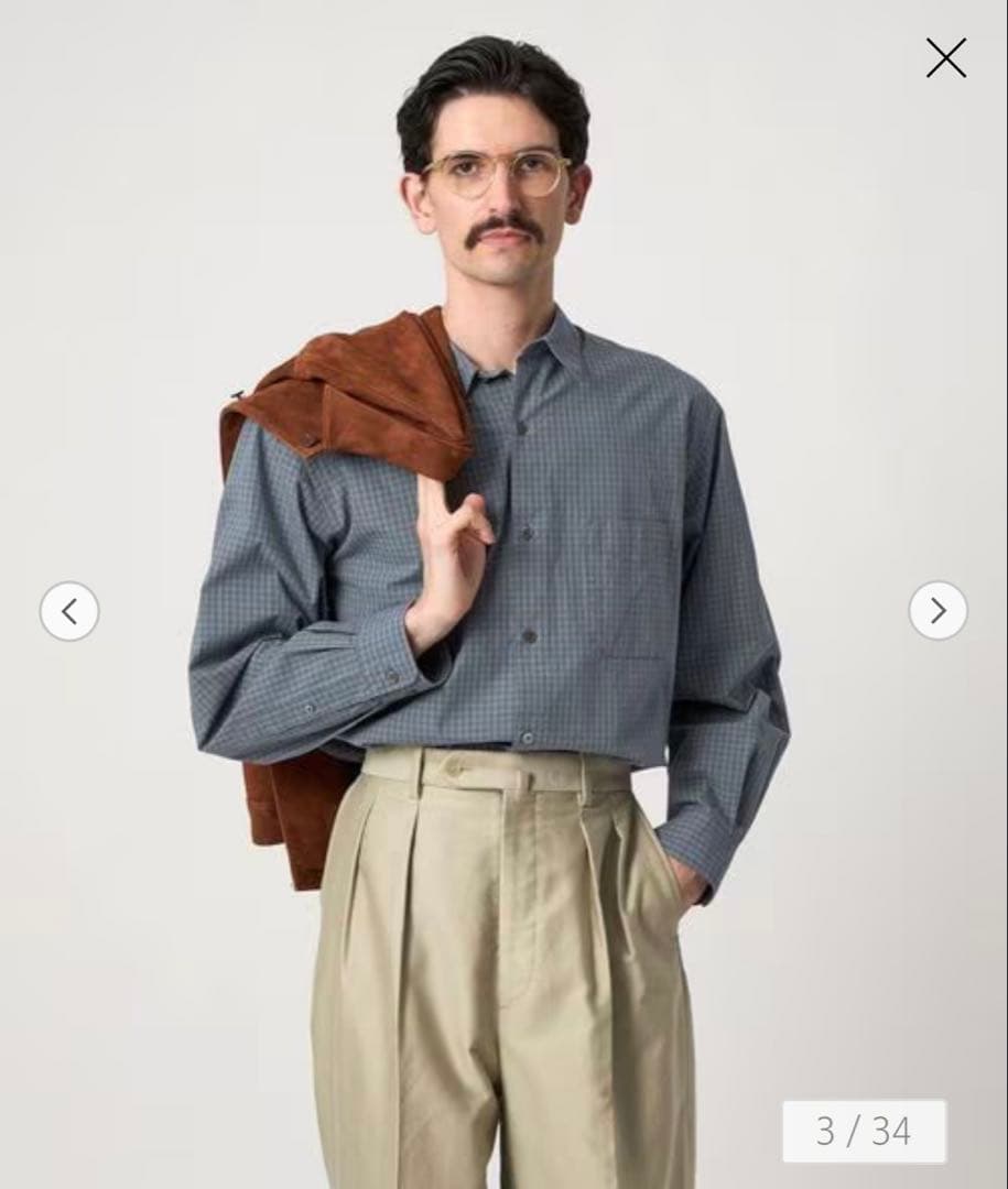 新品 Steven Alan ポプリン グラフチェック レギュラーカラー シャツ