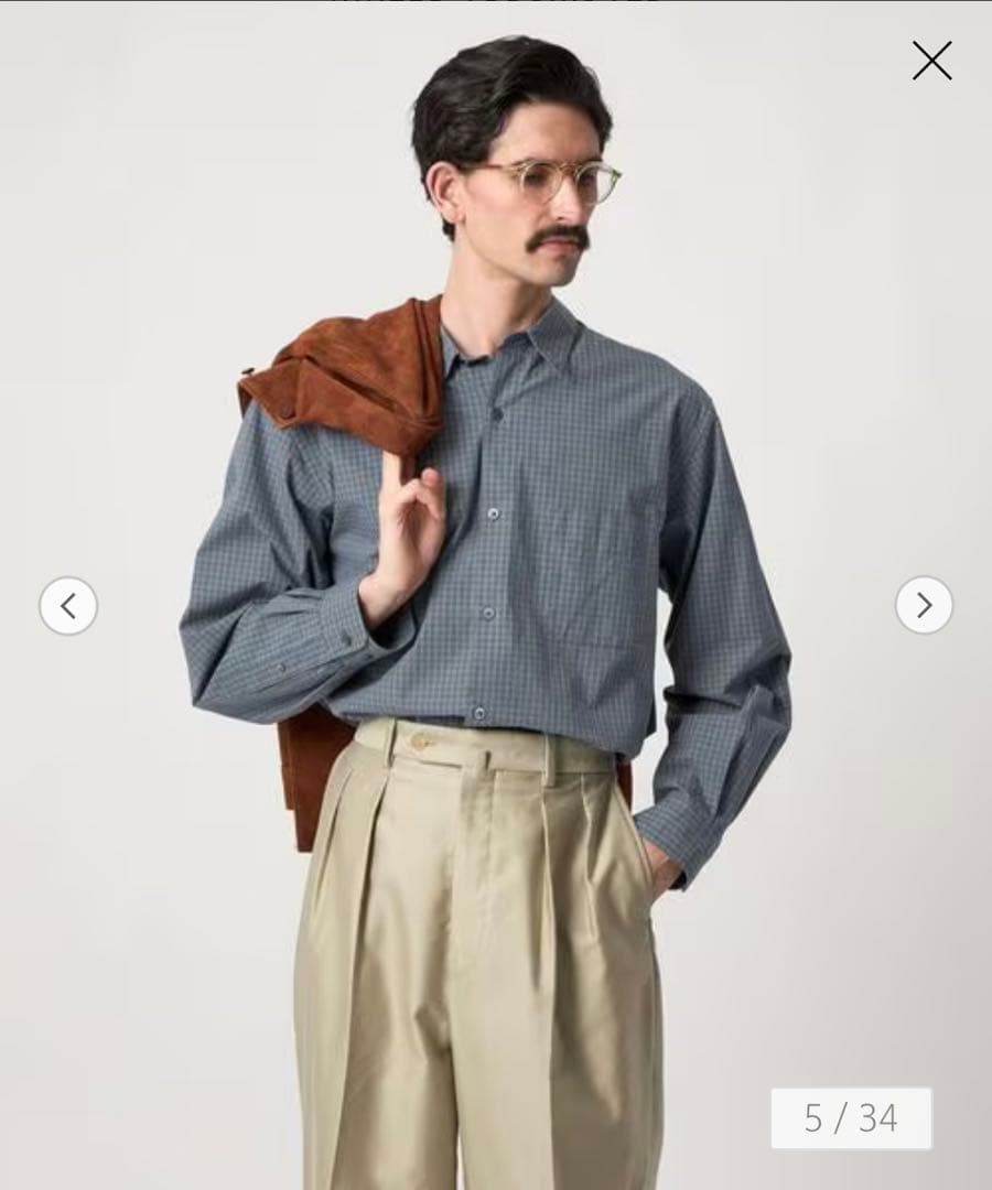 新品 Steven Alan ポプリン グラフチェック レギュラーカラー シャツ